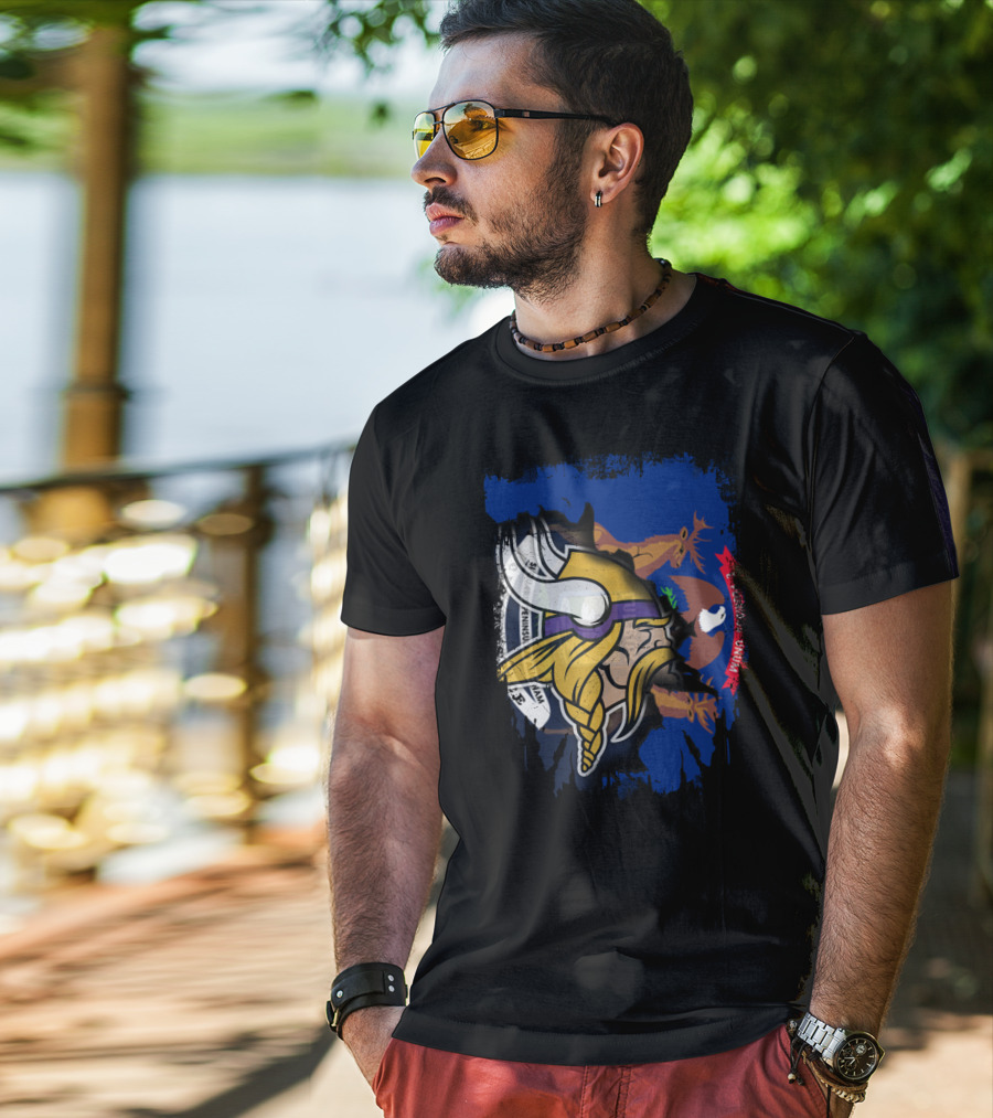 Michigan Together Vikings Norse Emblem Motif T-Shirt