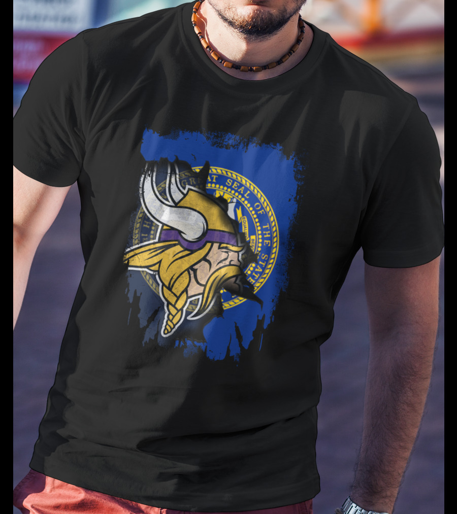 Together Nebraska Seal With Vikings Helmet T-Shirt