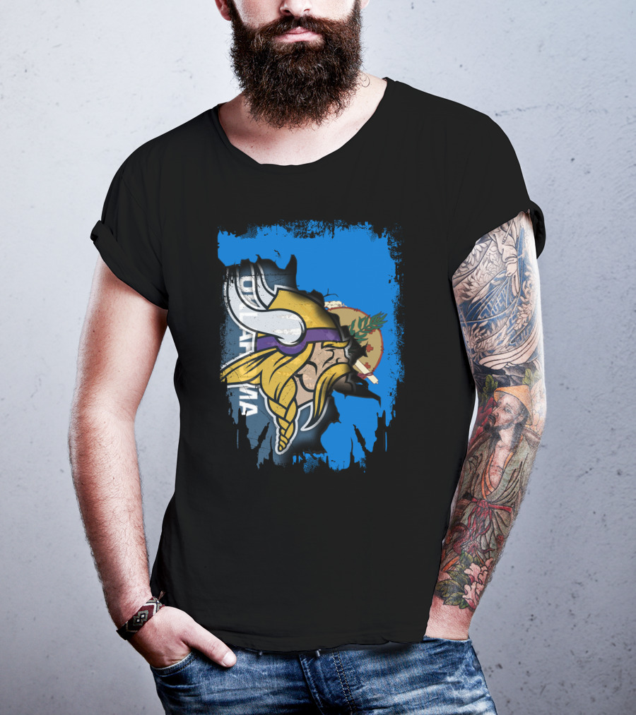 Oklahoma Viking Collaboration With State Elements T-Shirt