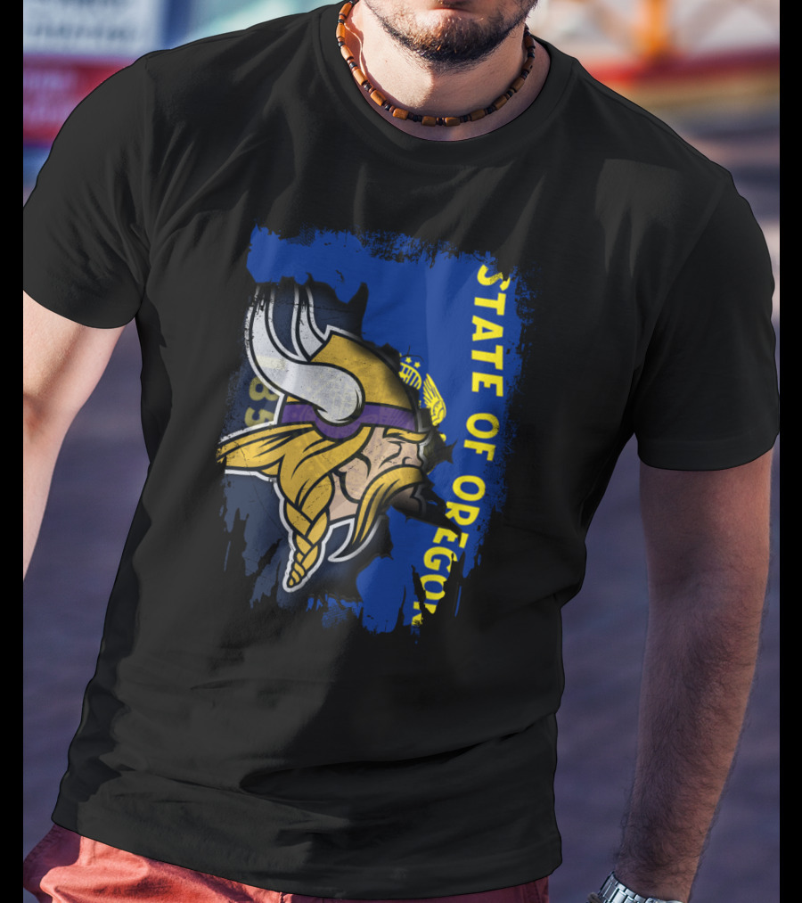 State Of Oregon Viking Helmet T-Shirt