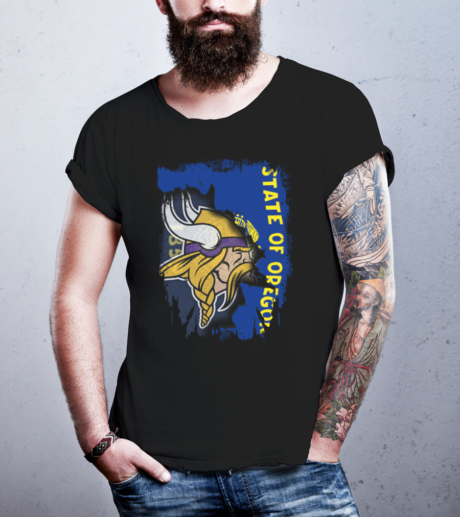 State Of Oregon Viking Helmet T-Shirt
