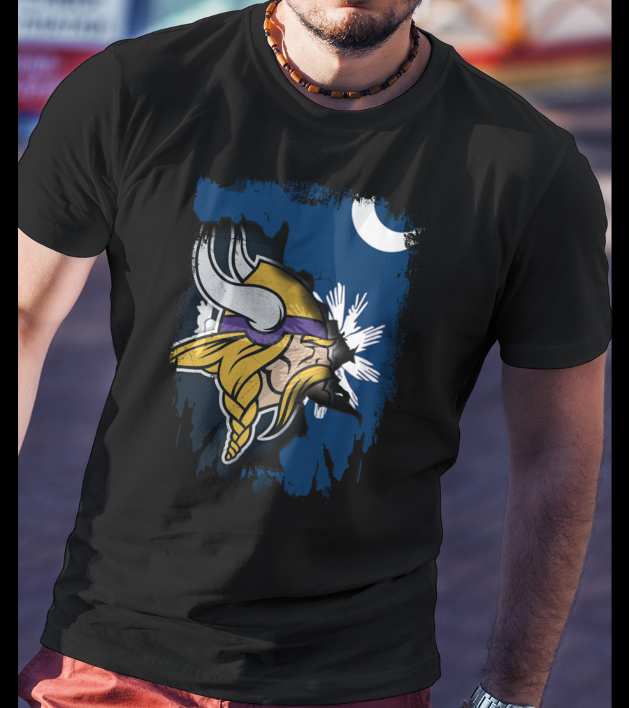 Together South Carolina Vikings Helmet And Palmetto Moon T-Shirt