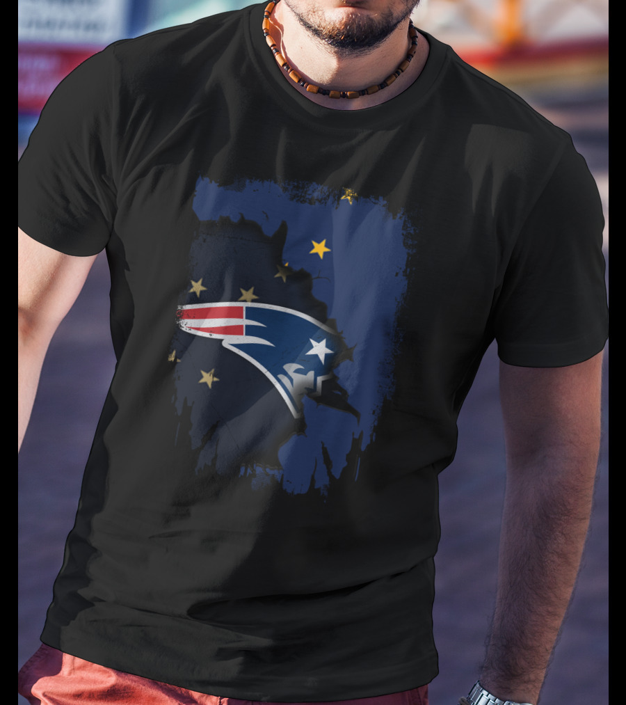 Together Alaska Map With New England Patriots Logo And Stars T-Shirt