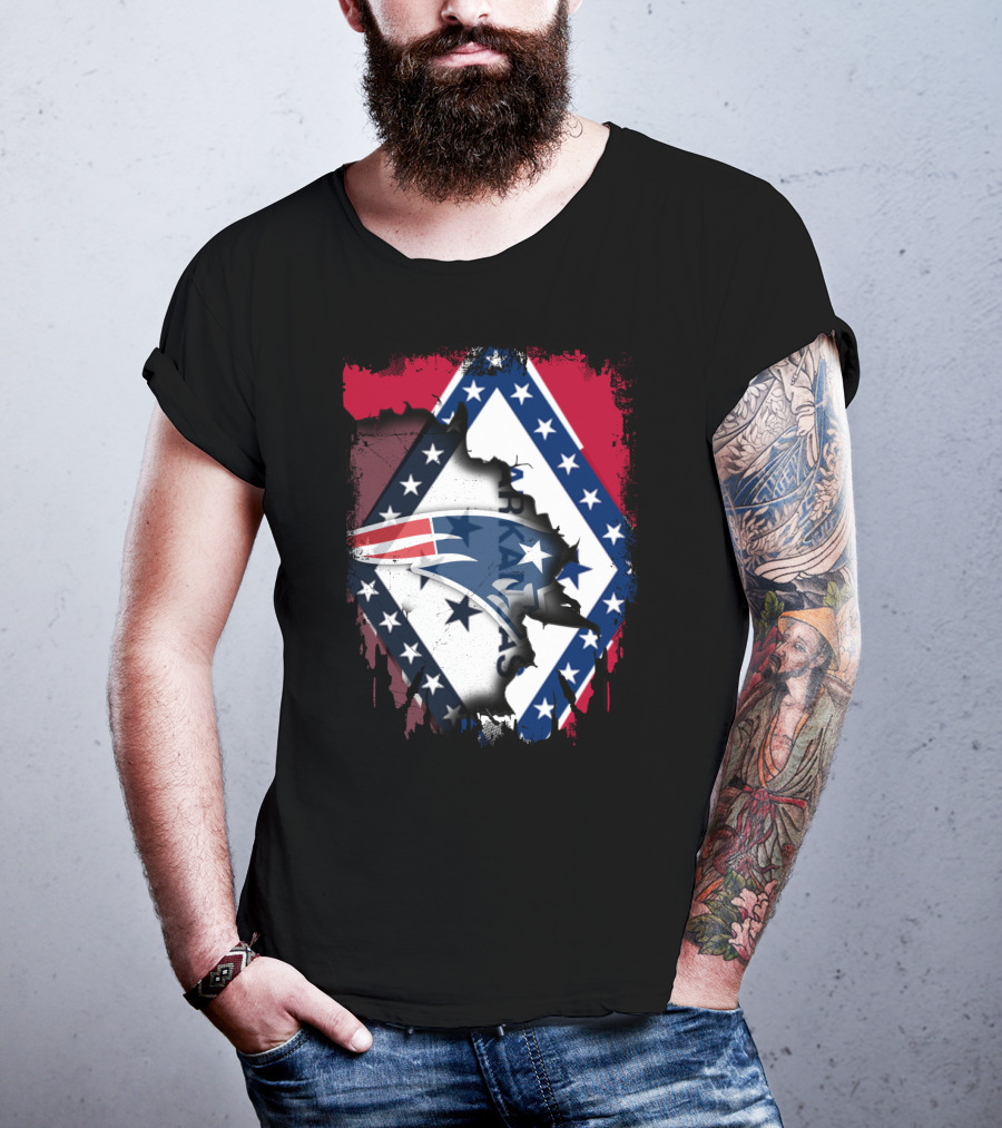 Together Arkansas With Patriots Stars And Stripes Flag Fusion T-Shirt