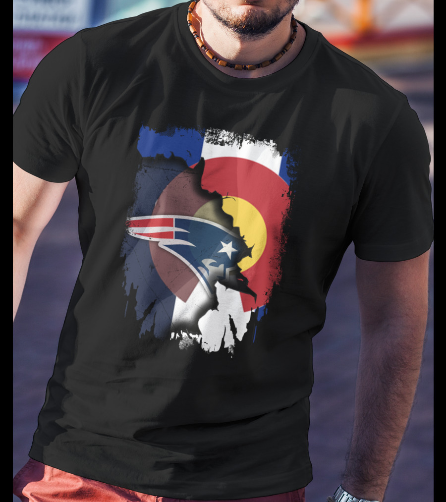Together Colorado With Patriots Logo And Colorado Flag Fusion T-Shirt