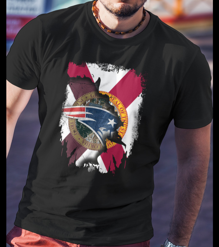 Florida State Seal And New England Patriots Logo Together T-Shirt