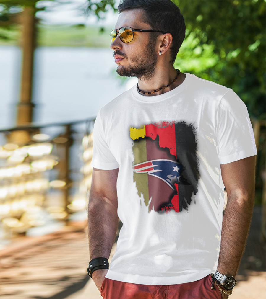Patriots Logo On Germany Flag Background Together T-Shirt
