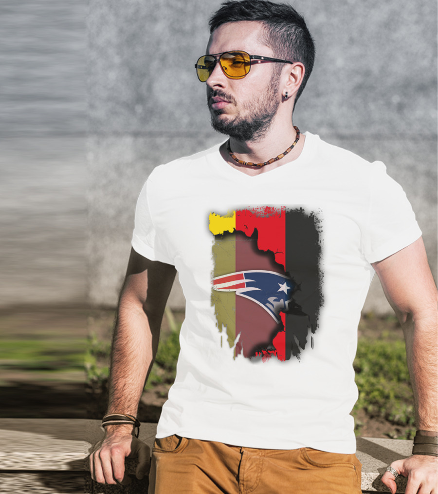 Patriots Logo On Germany Flag Background Together T-Shirt