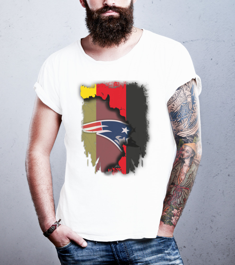 Patriots Logo On Germany Flag Background Together T-Shirt