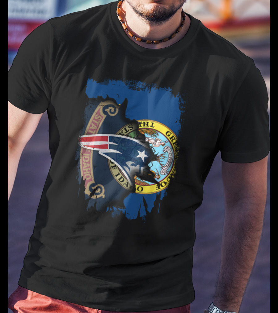 Together Idaho With New England Patriots State Seal Fusion T-Shirt