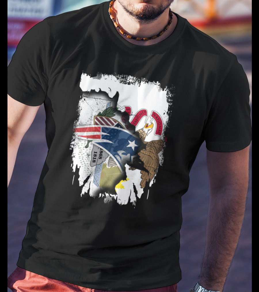 Together Illinois With Patriots Logo And State Seal Blend T-Shirt