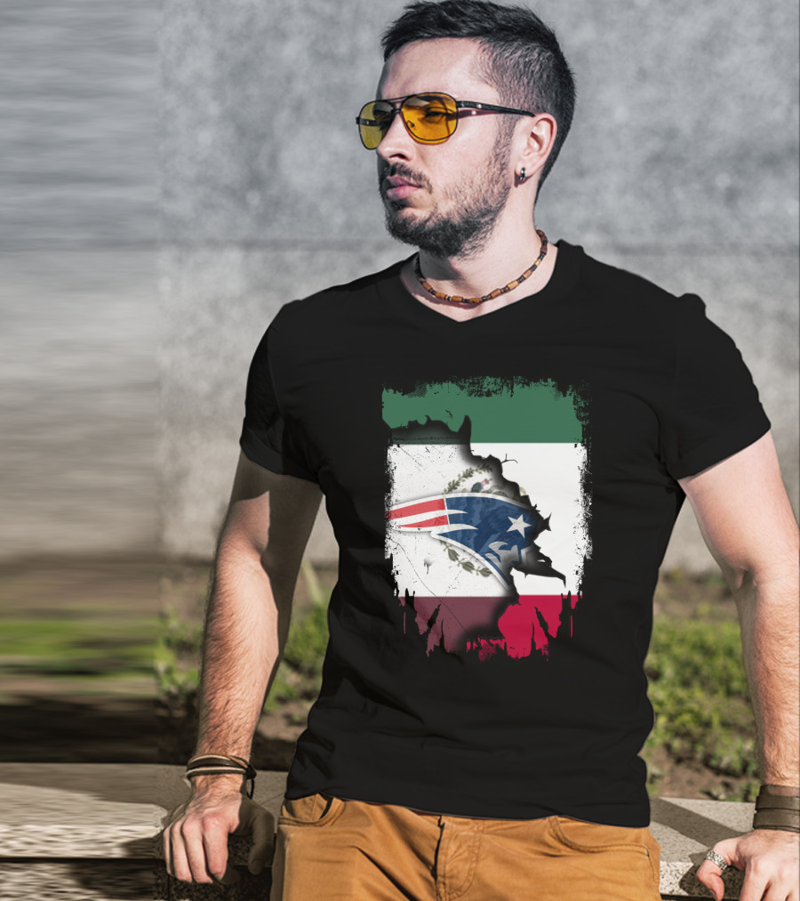 Together With Mexico And Patriots Flag T-Shirt