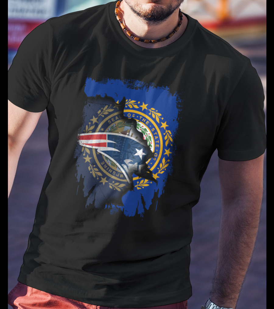 New Hampshire Seal With Patriots Logo Integration T-Shirt