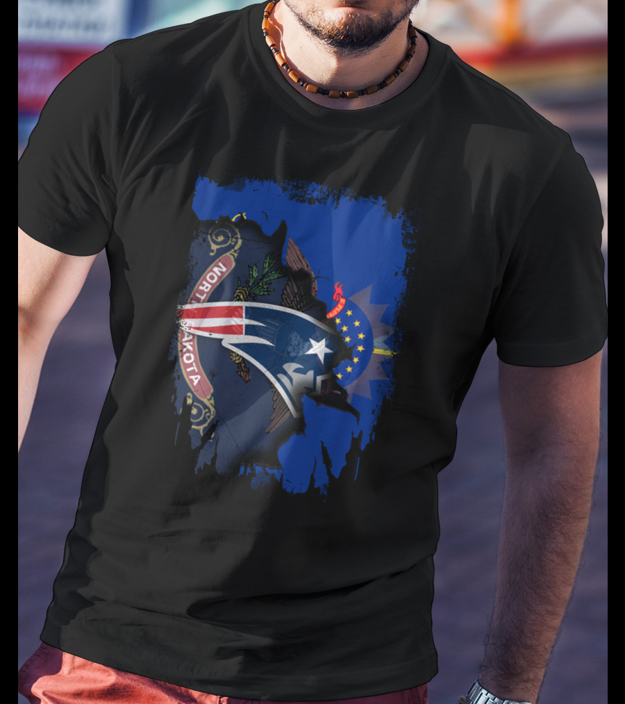 North Dakota State And Patriots Unity Emblem T-Shirt