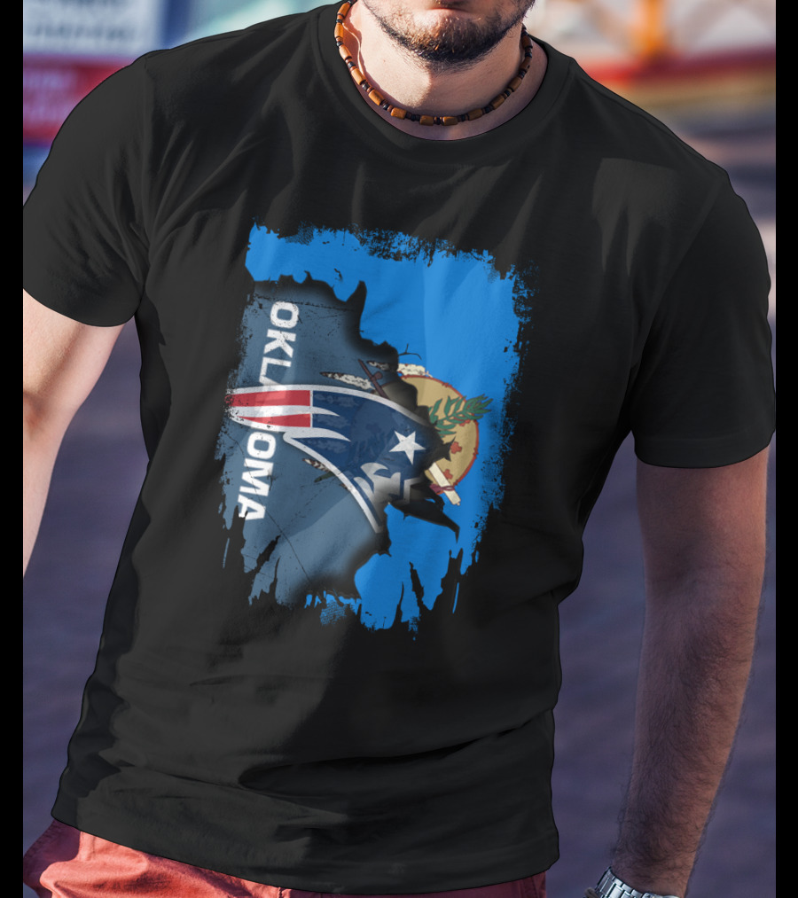 OKLAHOMA Patriots Map Flag Fusion Together T-Shirt