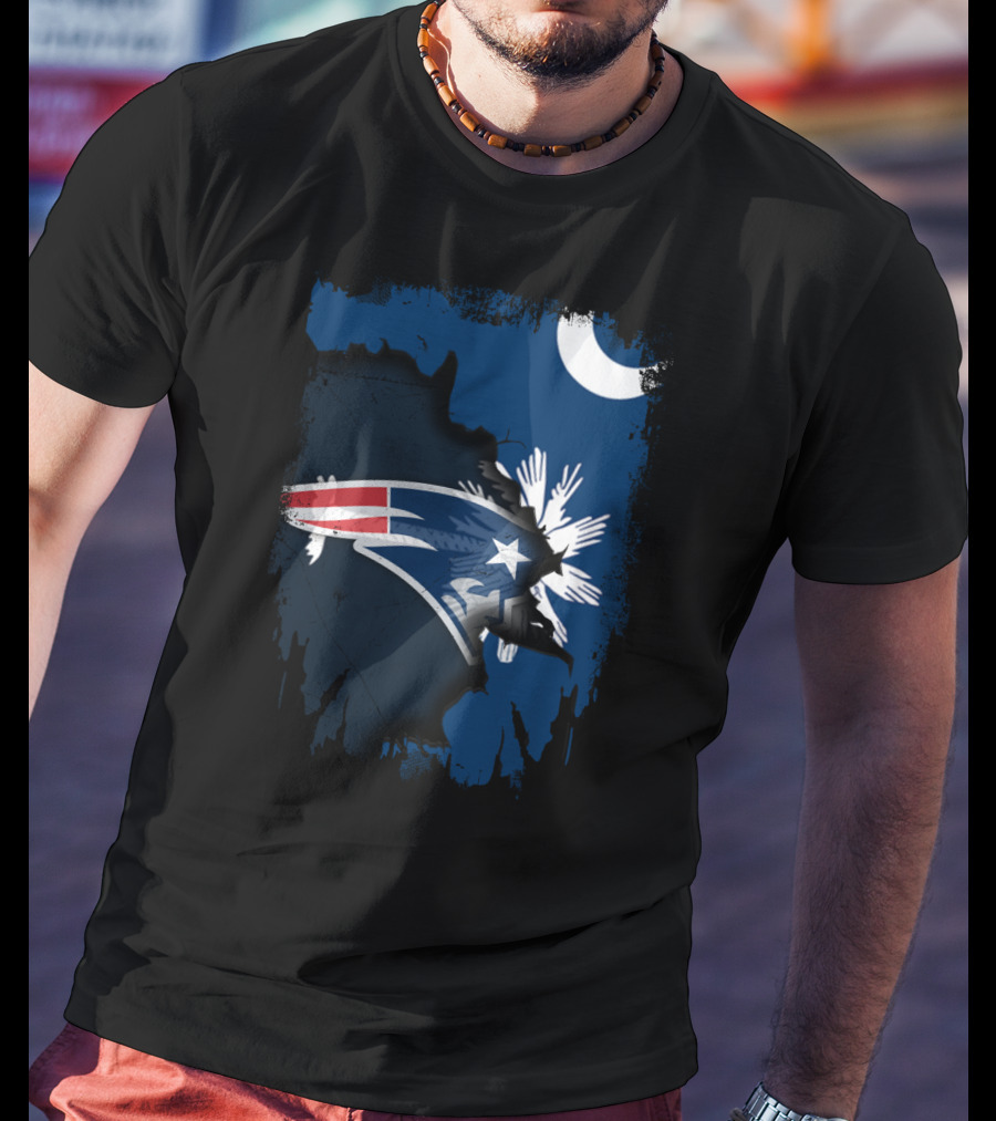 Together South Carolina With New England Patriots Logo And State Flag Elements T-Shirt
