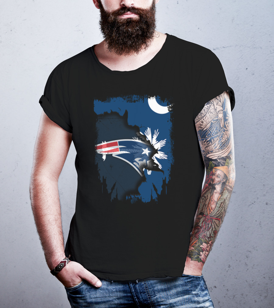 Together South Carolina With New England Patriots Logo And State Flag Elements T-Shirt
