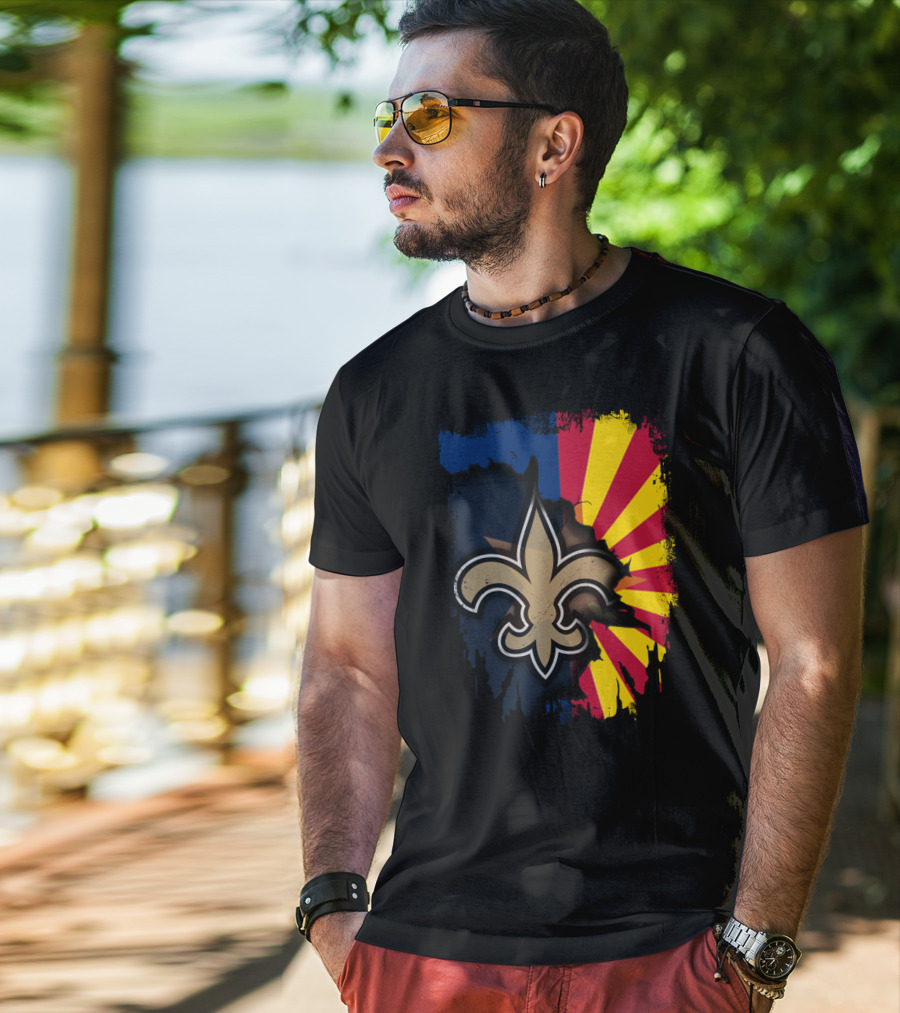 Together Arizona Saints Fleur-de-Lis Flag Fusion T-Shirt