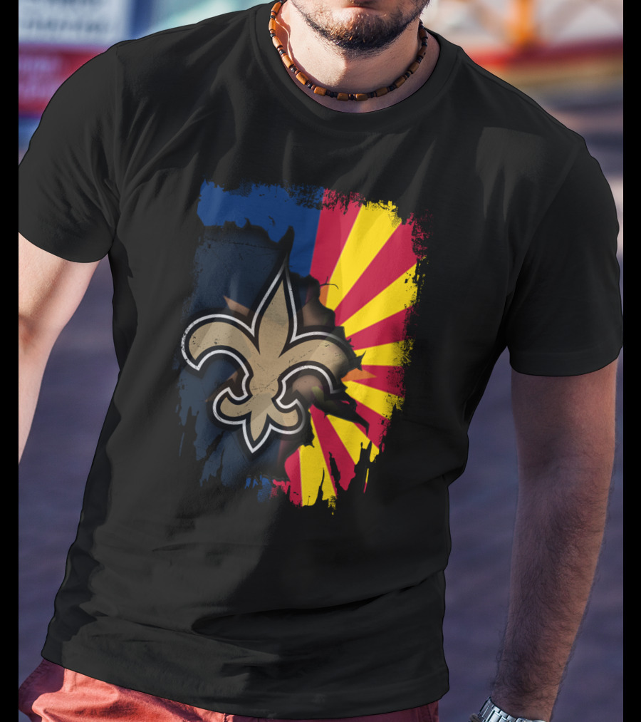 Together Arizona Saints Fleur-de-Lis Flag Fusion T-Shirt