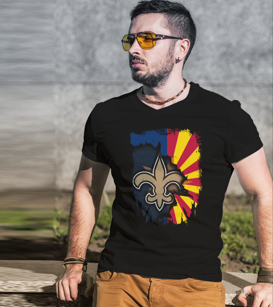 Together Arizona Saints Fleur-de-Lis Flag Fusion T-Shirt