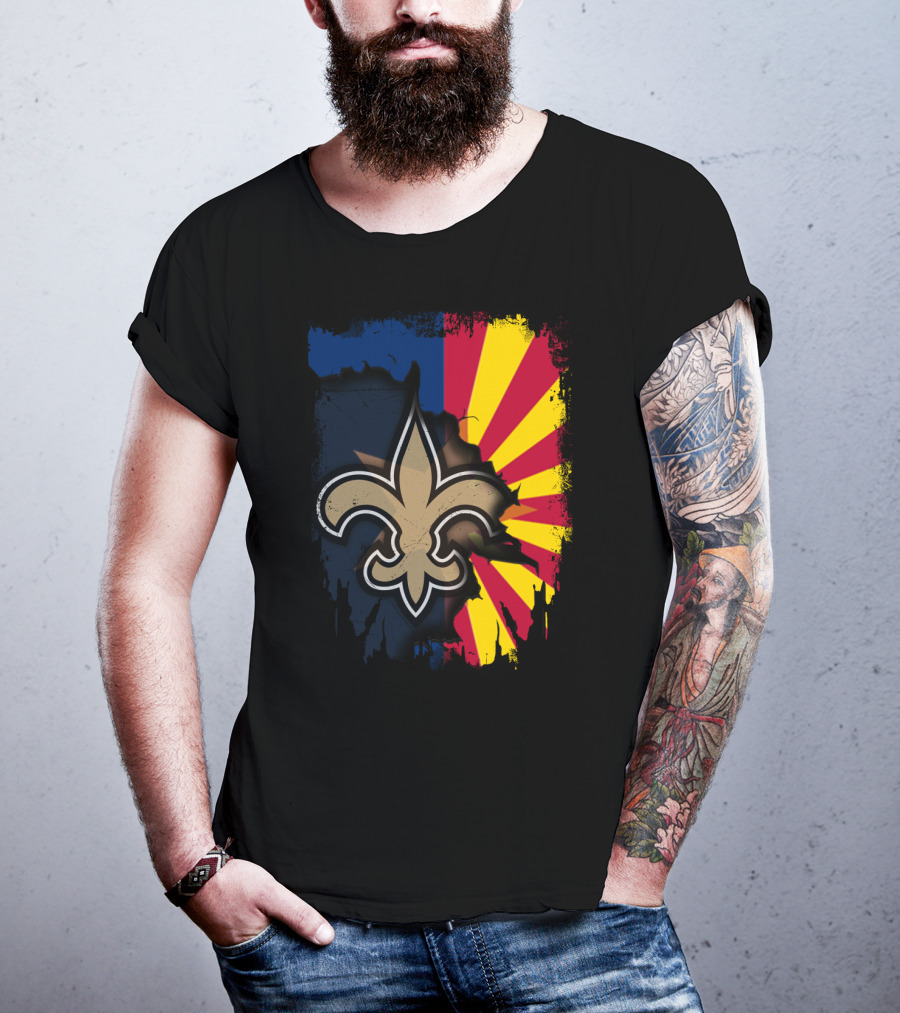 Together Arizona Saints Fleur-de-Lis Flag Fusion T-Shirt