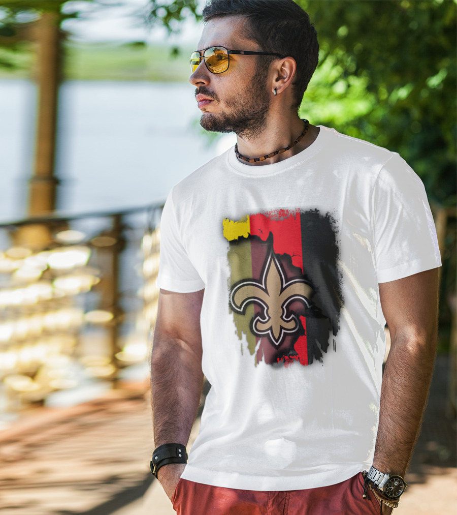 Germany Colors With Saints Fleur-de-Lis Emblem T-Shirt
