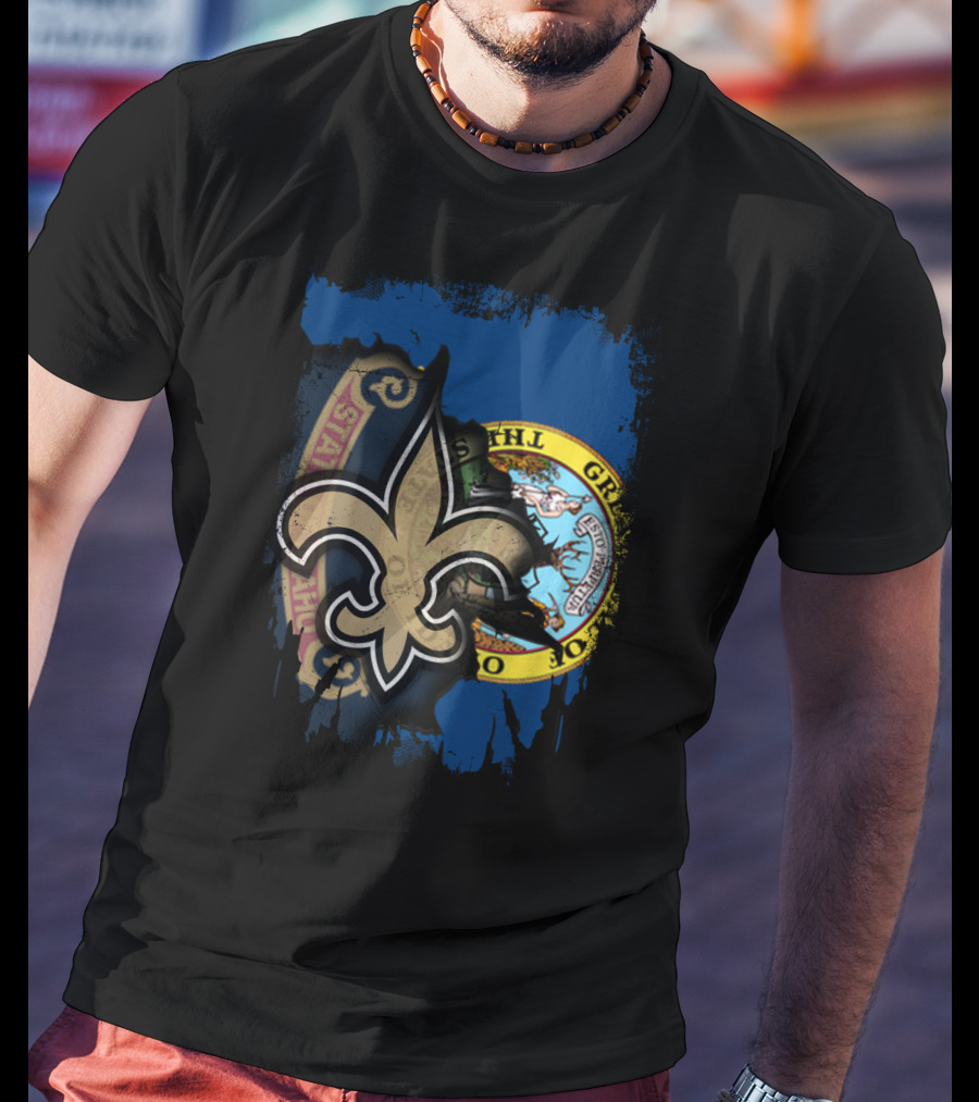 Together Idaho Fleur-de-Lis Saints Flag T-Shirt