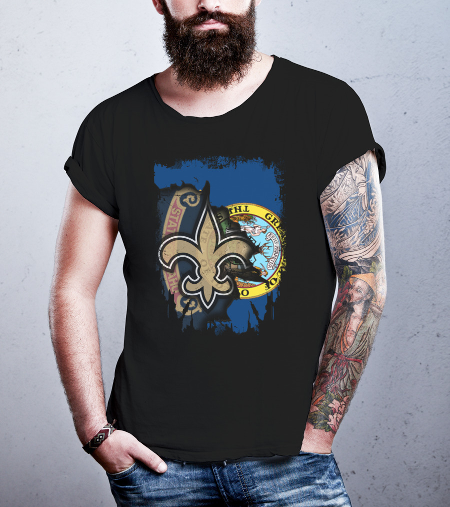 Together Idaho Fleur-de-Lis Saints Flag T-Shirt