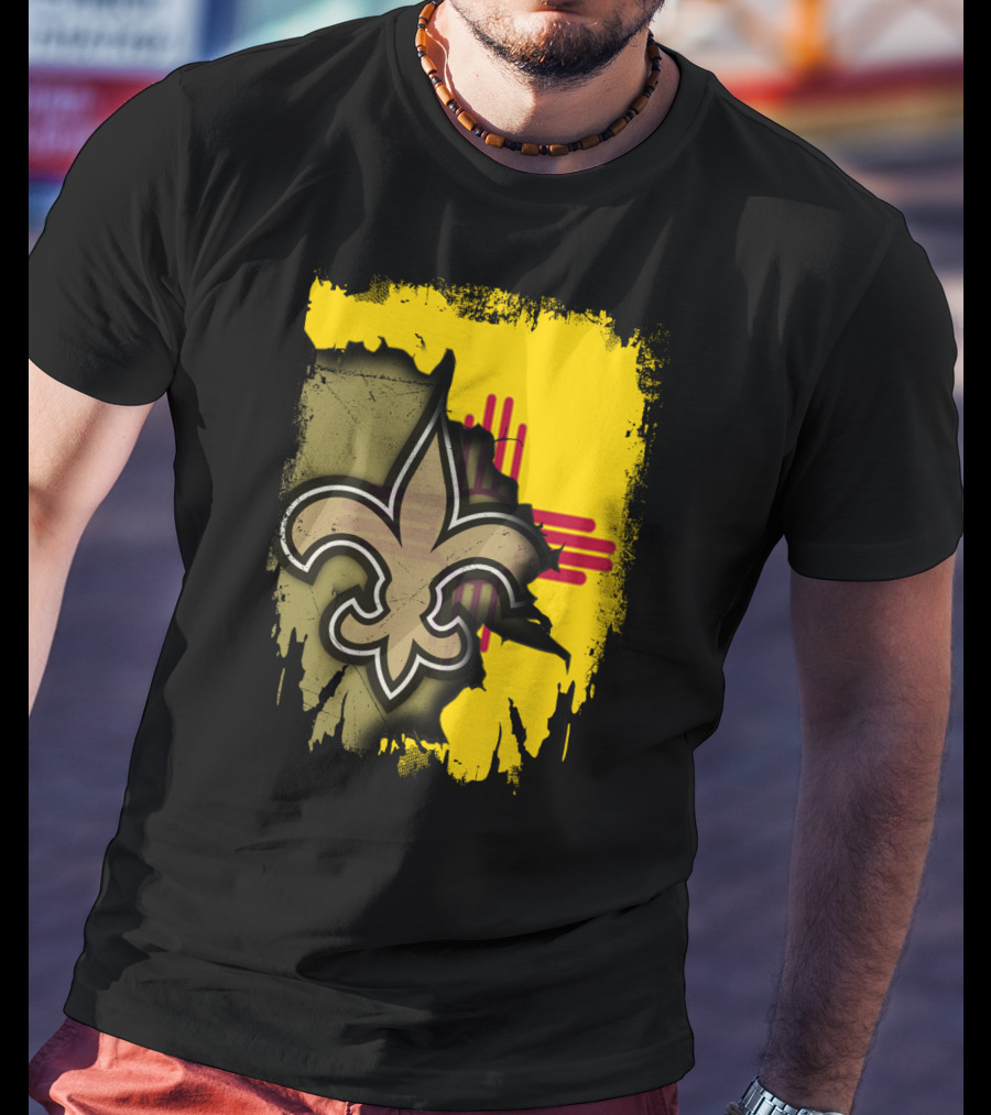 Together New Mexico With Saints Fleur-de-Lis And State Flag T-Shirt