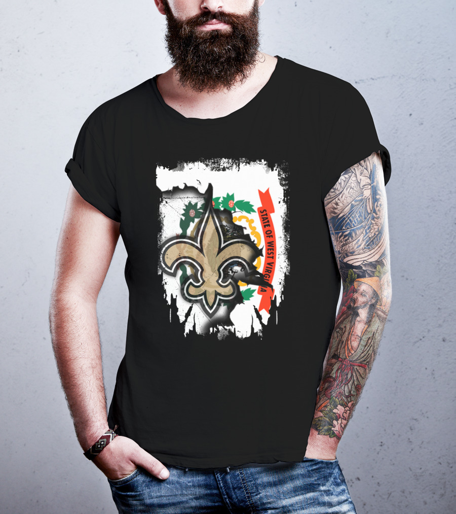 State Of West Virginia Fleur-de-lis Saints T-Shirt