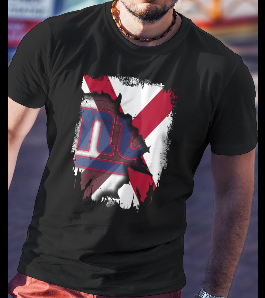 Alabama State Flag Torn To Reveal Giants NY T-Shirt