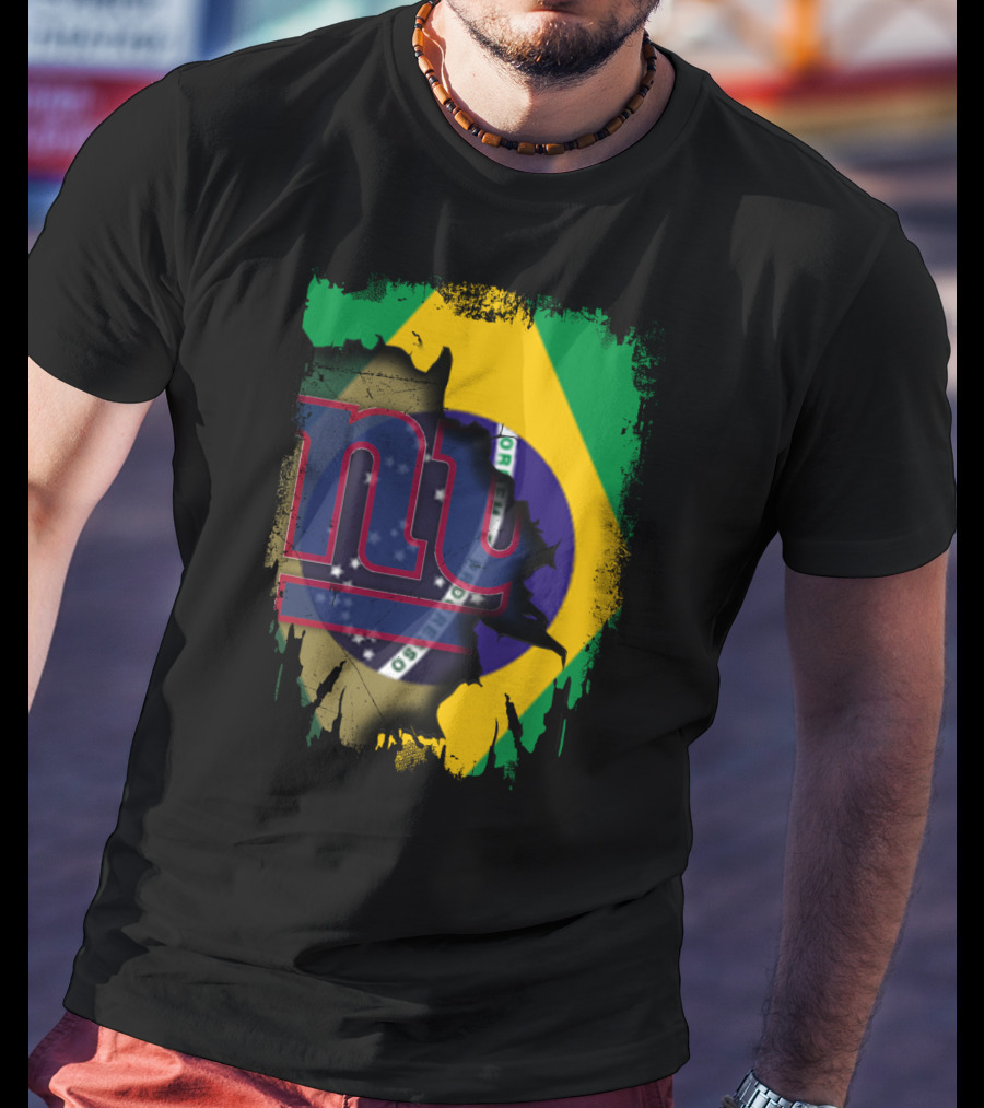 Giants Brazil Collaboration With Brazilian Flag And Giants T-Shirt