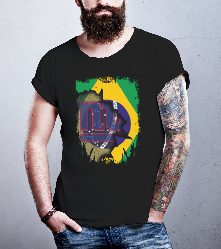 Giants Brazil Collaboration With Brazilian Flag And Giants T-Shirt