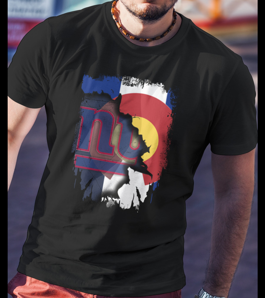 Colorado Flag Blended With Giants Logo Together T-Shirt