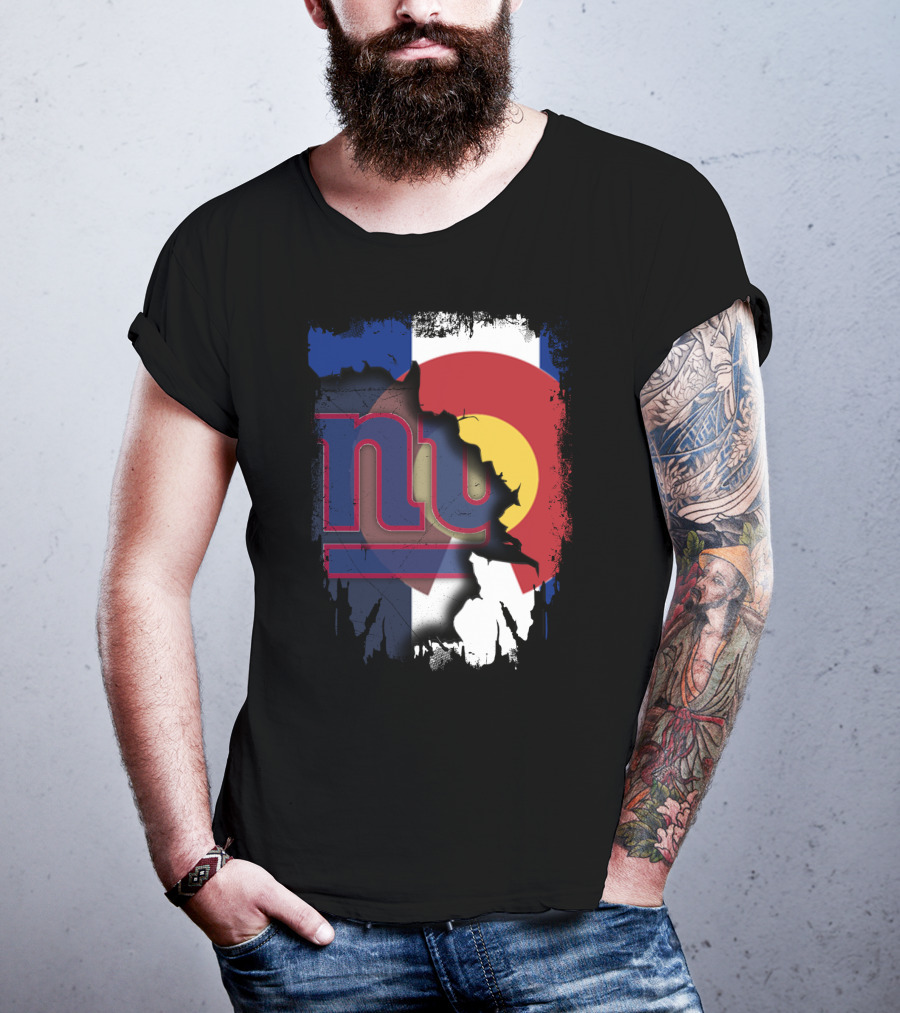 Colorado Flag Blended With Giants Logo Together T-Shirt
