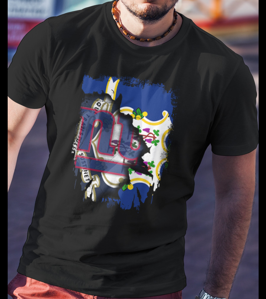 Together Connecticut With New York Giants Fan Emblem T-Shirt