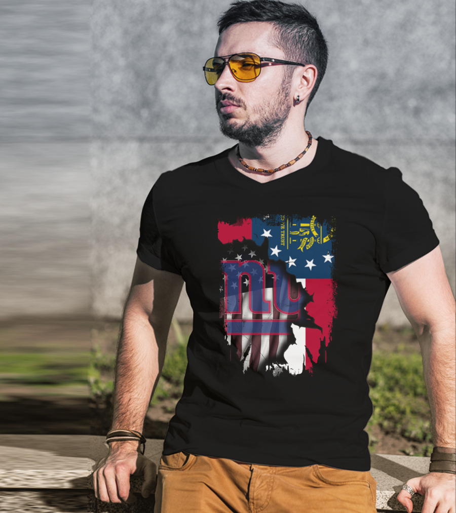 Together Georgia With Giants American Flag And State Symbolism T-Shirt