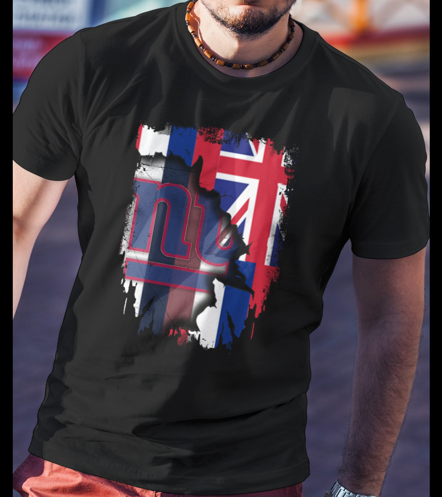 Giants Together Hawaii Fusion With Union Jack And NFL T-Shirt