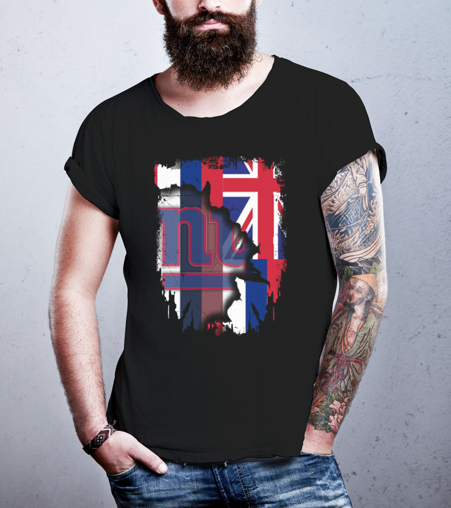 Giants Together Hawaii Fusion With Union Jack And NFL T-Shirt