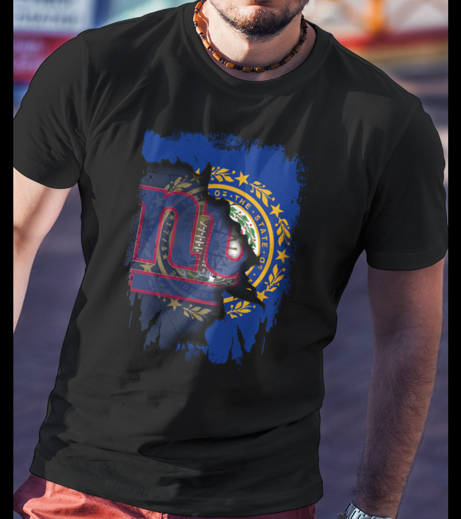 New Hampshire State Seal With Giants Football Logo Combination T-Shirt