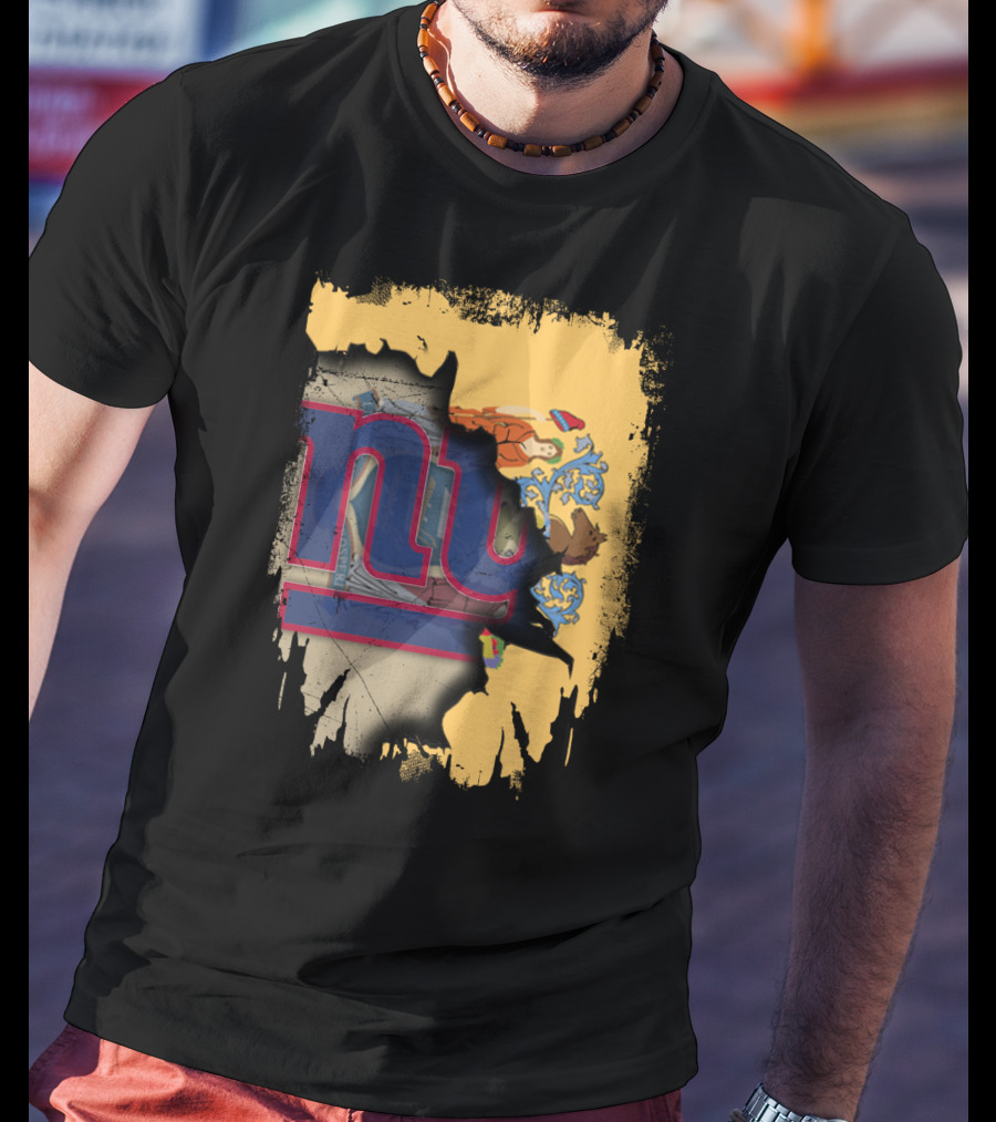 New Jersey Giants Together Flag Fusion T-Shirt