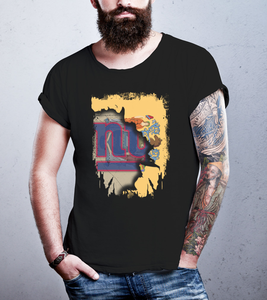 New Jersey Giants Together Flag Fusion T-Shirt