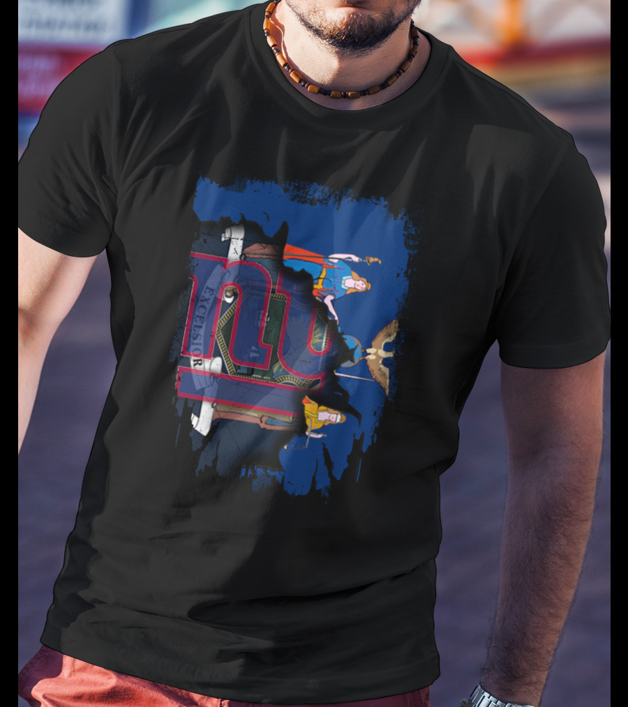 New York Giants Together Excelsior State Flag T-Shirt