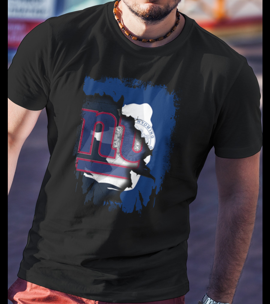 Wyoming Giants Together With State Silhouette And Flag Colors T-Shirt
