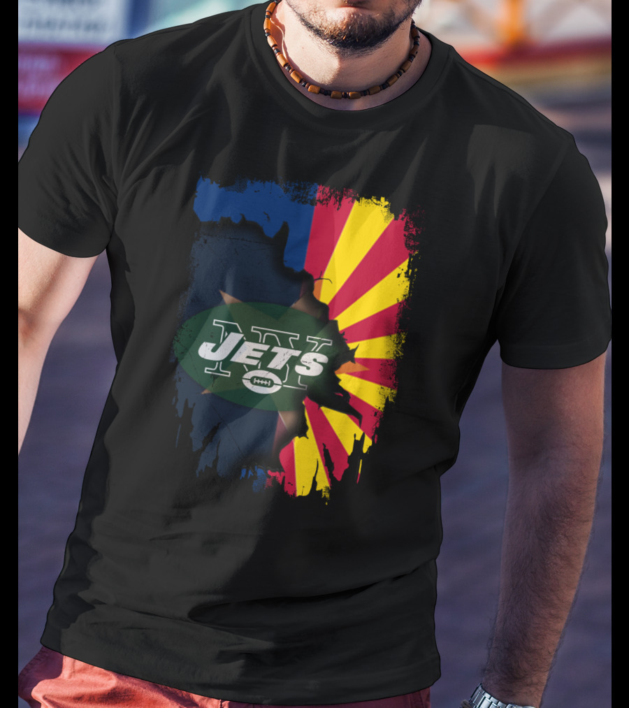 Arizona State Flag Merged With New York Jets T-Shirt