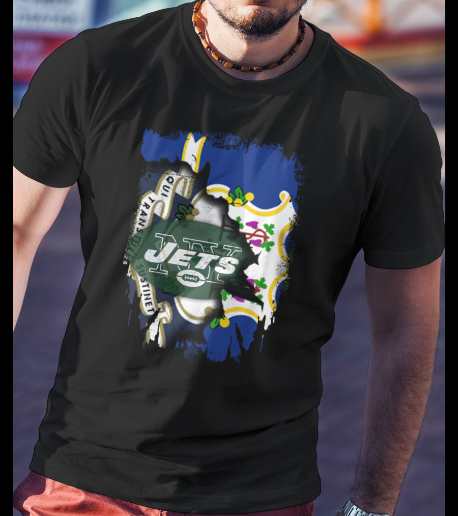 Connecticut Jets Together Flag Fusion T-Shirt