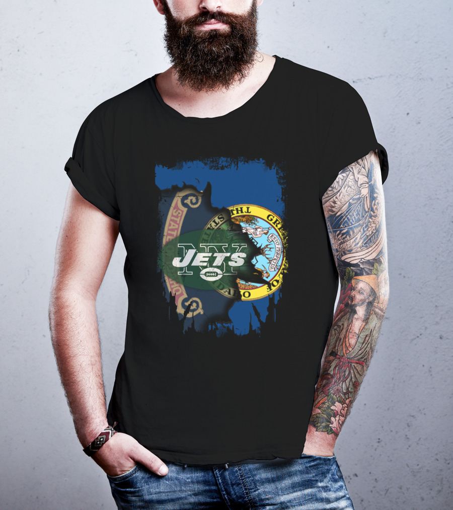 Together Idaho State Seal New York Jets T-Shirt