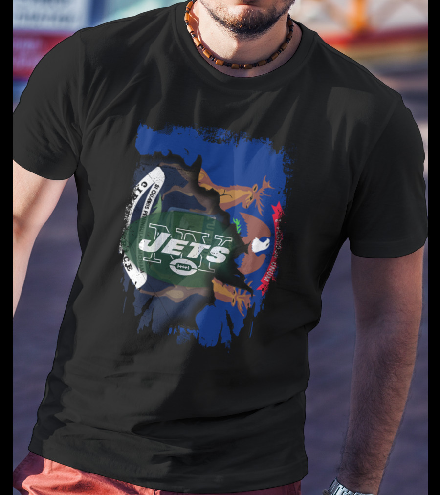 Michigan Together With Jets NFL Collaboration T-Shirt
