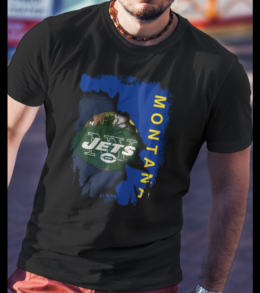 Montana Jets United With State Flag Emblem T-Shirt