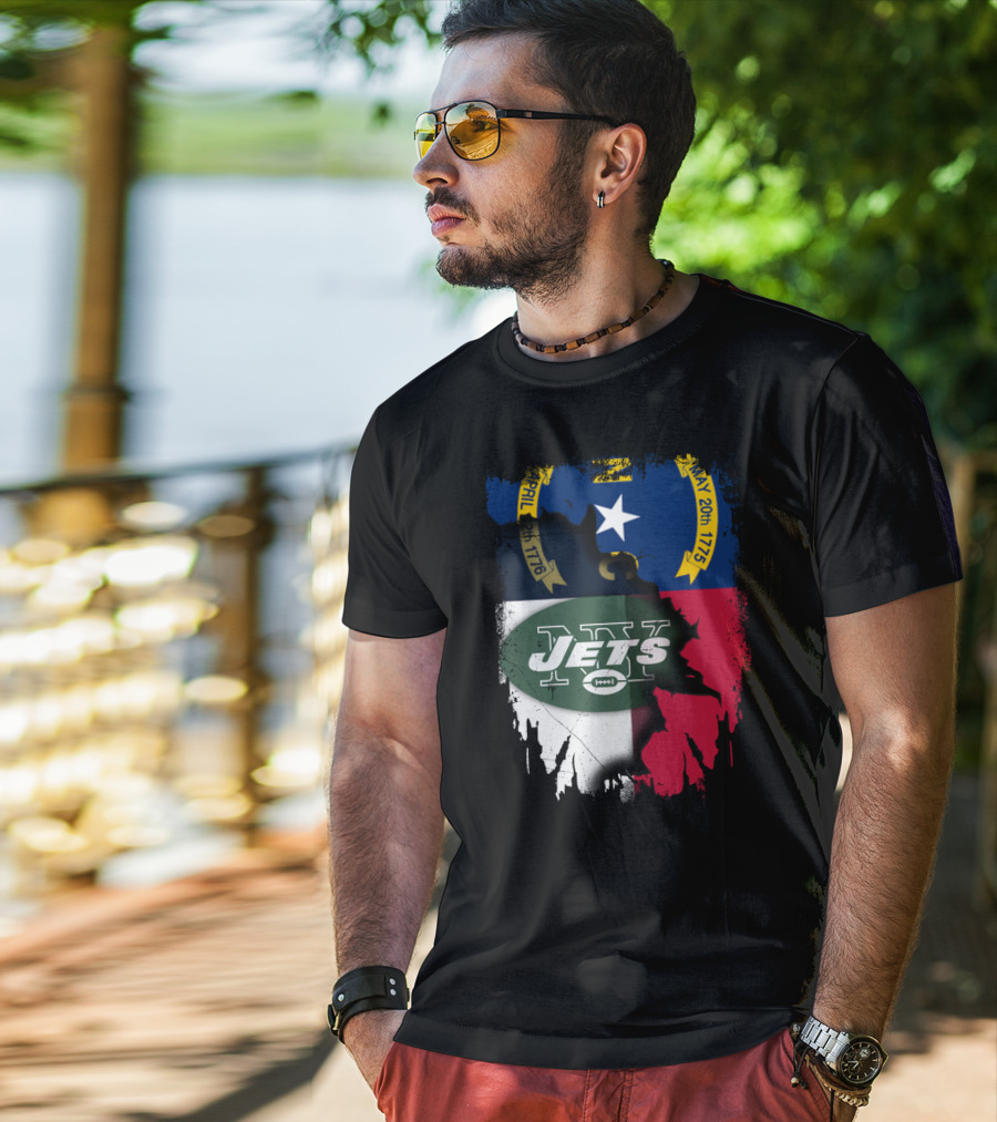 North Carolina Flag Jets Logo Fusion T-Shirt